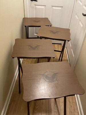 MCM Set Vintage ARTEX Folding TV Tray Snack Serving Tables