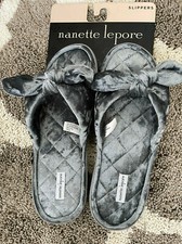 Nanette Lepore Women's Grey Slippers X Large 9 1/2-10 1/2