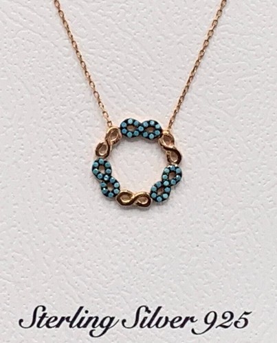 Cadena con sintetizador. Turquesa Infinity plata 925 - Imagen 4 de 9