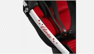 PERSONALISED PUSHCHAIR STICKERS + HEARTS Bébé Pram Buggy Poussette Solo Quinny 3D