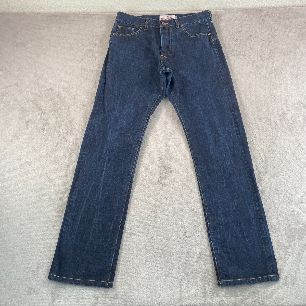 SEVEN FOOT COWBOY デニム 32 Seven7 Jeans Mens 36x32 Blue Straight Leg Distressed Cowboy