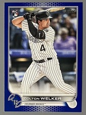 2022 Topps Series 2 Colton Welker RC Royal Blue Parallel Rockies #480
