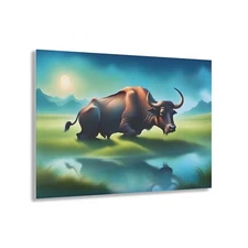 Water Buffalo Wildlife Wild Animal Africa AI Generated Wall Art Acrylic Print