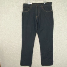 Adventuridge Jeans Mens 36x34 Blue Flannel Lined Straight Outdoor Workwear Denim