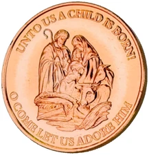 Copper Art Coins * Nativity Manger Scene * Three-Piece Set * Fine .999 Bullion