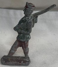 Lead Toy Soldier With Rifle Painted Flat Lead Vintage
