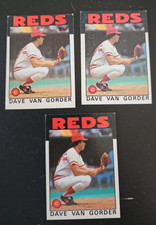 DAVE VAN GORDER baseball card lot (3)  1986 Topps #143  Cincinnati Reds