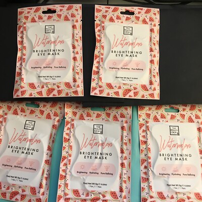 5 PC THE BEAUTY CROP Watermelon Brightening Eye Masks 4 x .22 oz / 6 g NEW