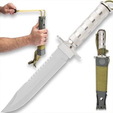 Survival Master Knife with Slingshot Sheath | Integrated Compass & Survival Kit