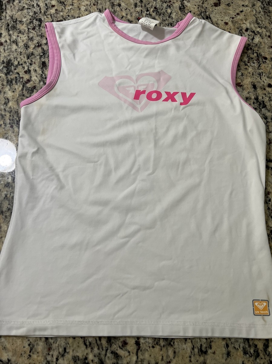 ラッシュガード ROXY Women's Sleeveless Rash Guard RX923WWT 5007935047 Vintage roxy girls sleeveless rashguard white pink tech size
