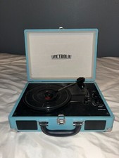 Victrola BT Suitcase Record Player With 3 Speed Turntable - Turquoise