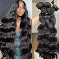 40 Inch Body Wave 3 4 Bundles Brazilian Remy Human Hair Wavy Weave Extensions