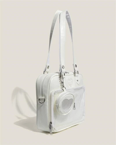 Lolita transparent PU ItaBag shoulder bag handbag JK uniform mailman bag- - Picture 16 of 30