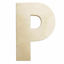 Darice U0993-P Bold Solid Wood Letter, Capital P, 12 in, P