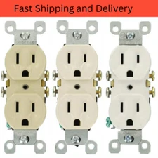 10 Pack Outlet Receptacle 125V 15 Amp Duplex Residential Dual Electrical Wall