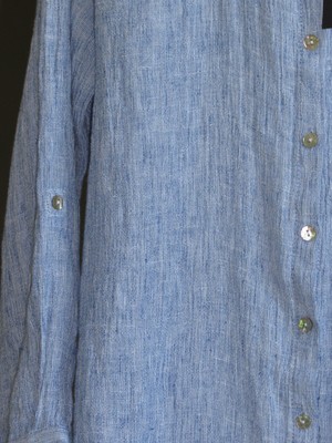 Tunique/chemise Femme Tahari En Lin Bleu - Taille M - Manches Dolman, Style Vacances - Occasion Parfaite