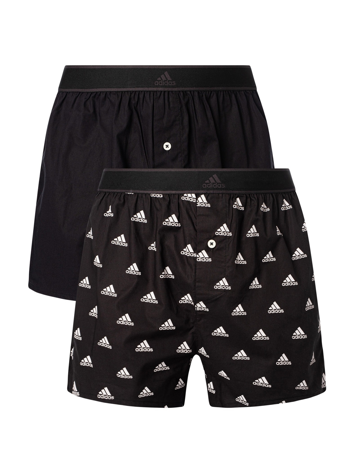 Мужские тканые боксерские трусы Adidas Mens 2 Pack, черные