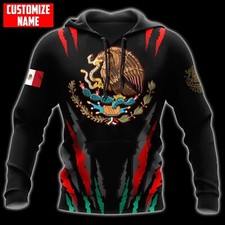 Personalized Mexico Scartch All Over Printed Unisex Hoodie, 3D Mexican Men Hoodi