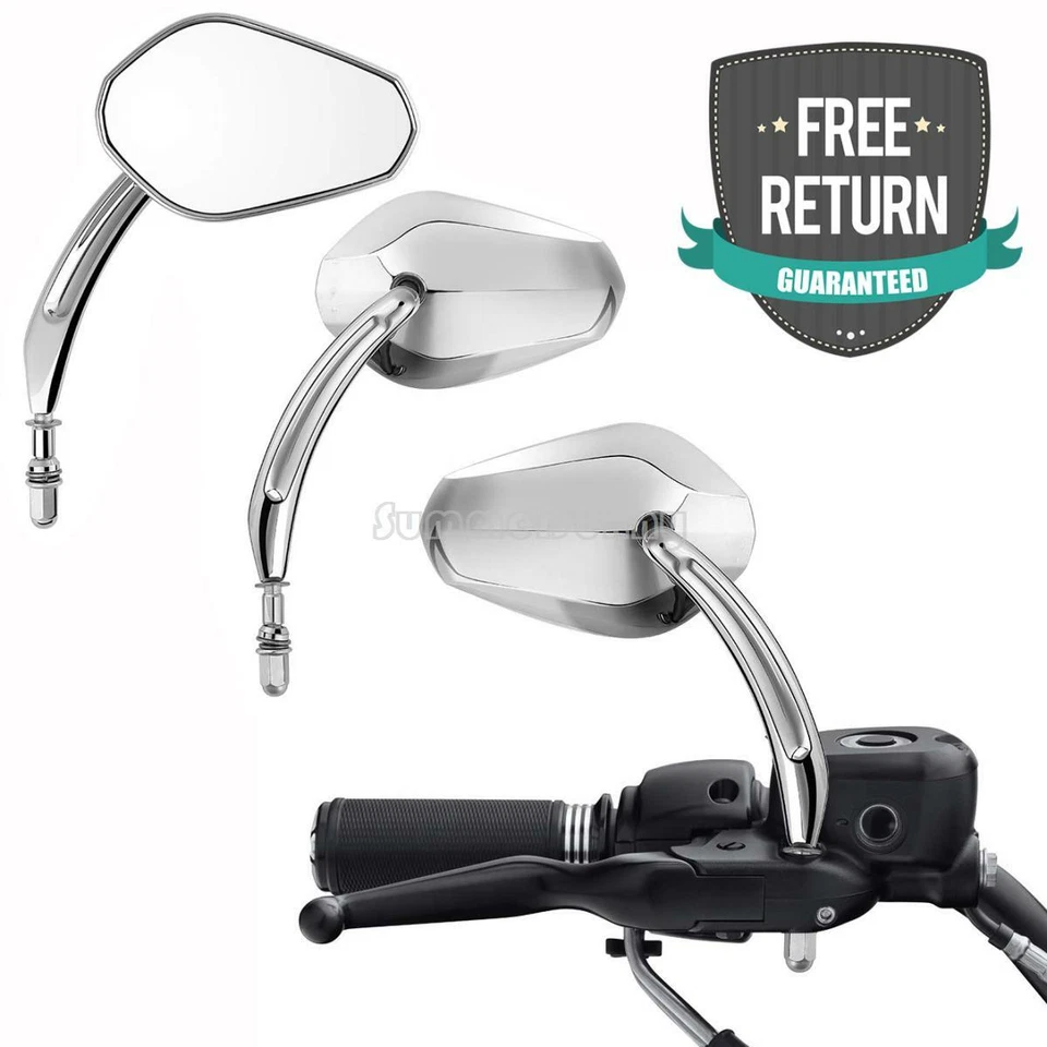 2X Espejos retrovisores cromados diamantes para motocicleta Harley Davidson Sportster 883/1200 Foto 2 de 4