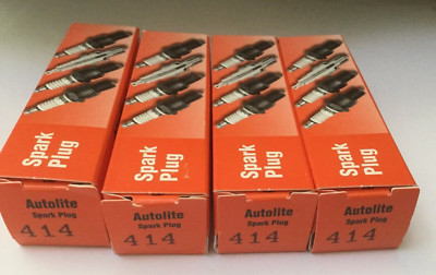 Set of Four Autolite 414 Small Engine Spark Plugs Used in many applications 