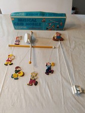 Vintage Wiid And Plastic Musical Crib Marching Band Mobile By F B Products Korea