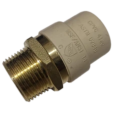25 Pack XFITTING 3/4" Male NPT X 3/4" CPVC Adapter , 3/4" CPVC Male Adapter 