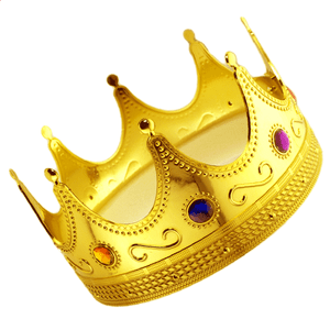 Plastic King Gold Crown GOT Jeweled Regal Adults Prince Costume Prop ...