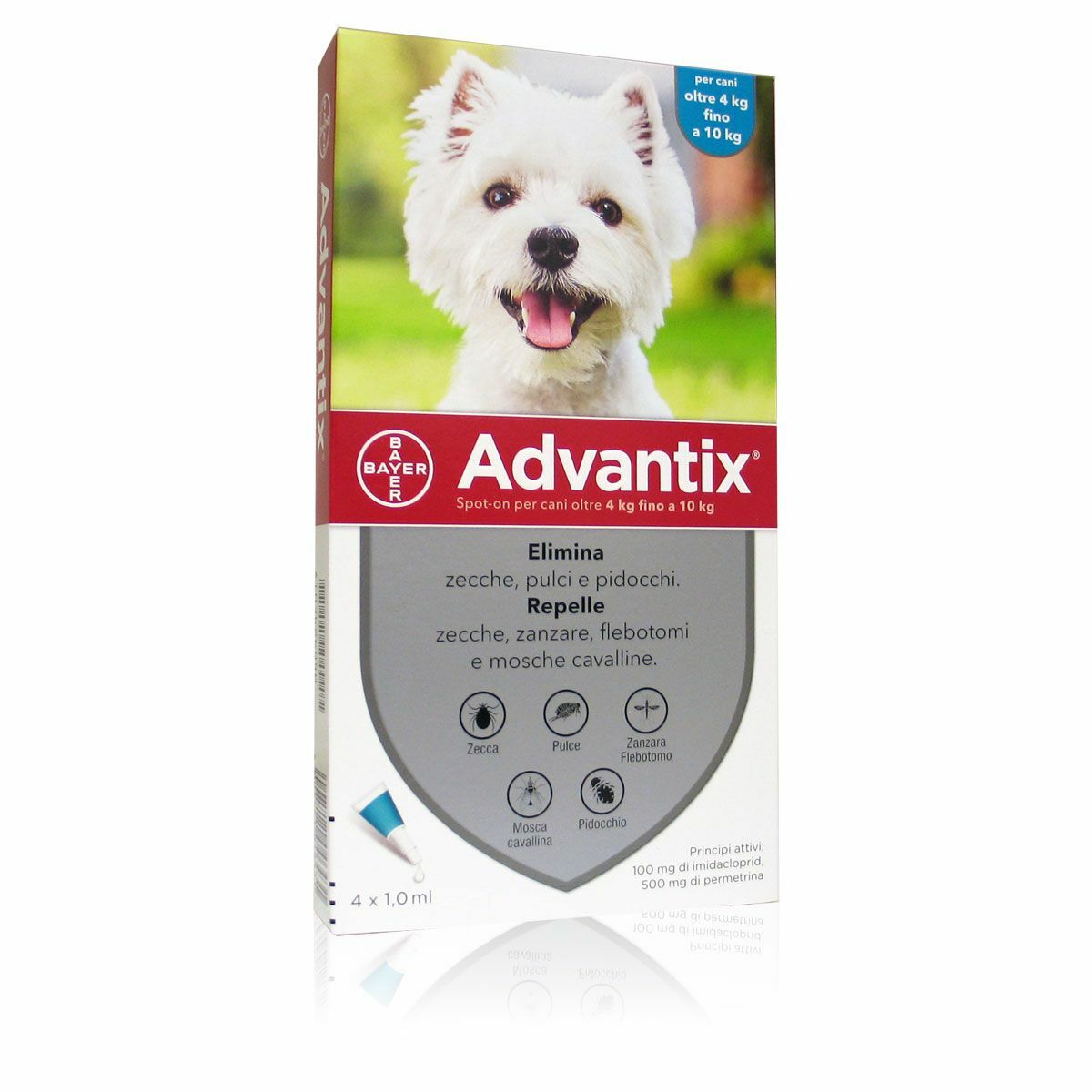 Antiparassitario Advantix Spot-on da 4 a 10 Kg 4 Pipette x 0,4 ml