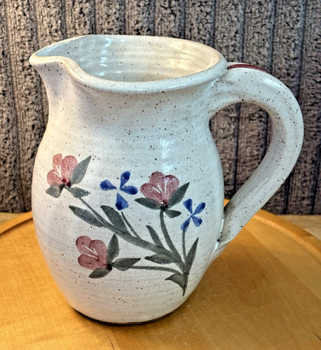 Stoneware Pitcher Speckled with flowers