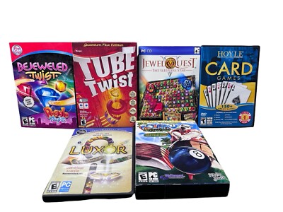 PC Game Lot of 6 Bejeweled Luxor Tube Twist More Various DVD/CD-ROM