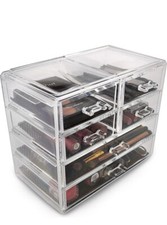Sorbus 6 Drawer Clear Acrylic Makeup Organizer Jewelry Cosmetic Storage Case NEW