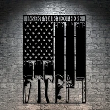 Personalized Carpenter Tools Name Metal Sign. Custom Woodworker Wall Decor Gift