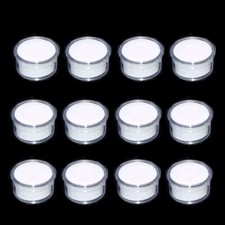 12Pcs Small Loose Diamond Foam Gem Display Box round Jewelry Show Container