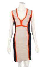 iBLUES Strickkleid Kleid tiefer Ausschnitt S hellbeige orange