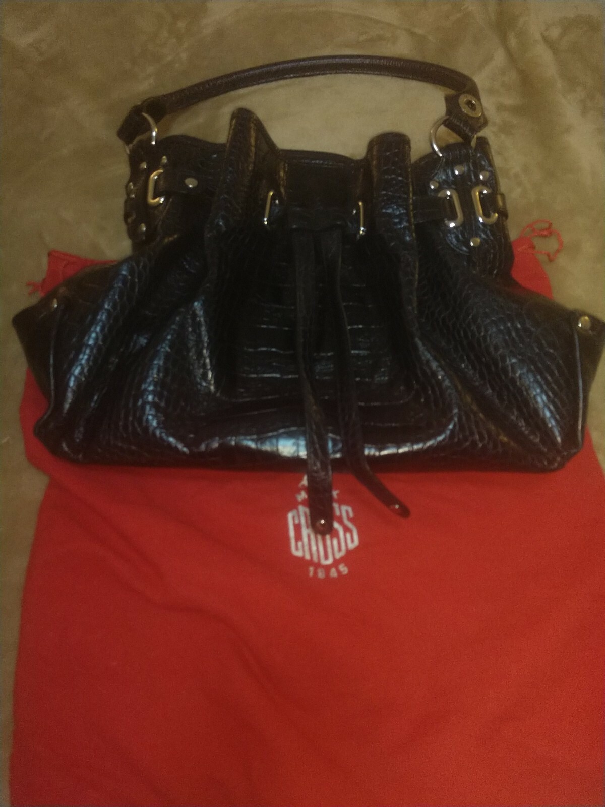 MARK CROSS Large Drawstring Madison Bucket Bag Bl… - image 8