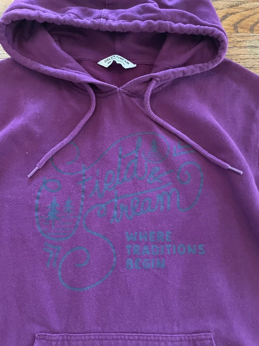 Women s Field Stream Hoodie Hooded Sweatshirt Pinetree Logo Plum Purple Medium