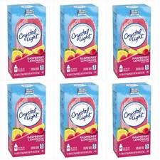6 Pack Crystal Light Raspberry Lemonade Sugar Free On-the-Go Drink Mix 60 Packet