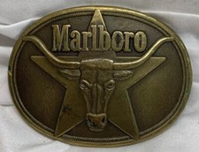 Marlboro Vintage 1987 Philip Morris Solid Brass Belt Buckle
