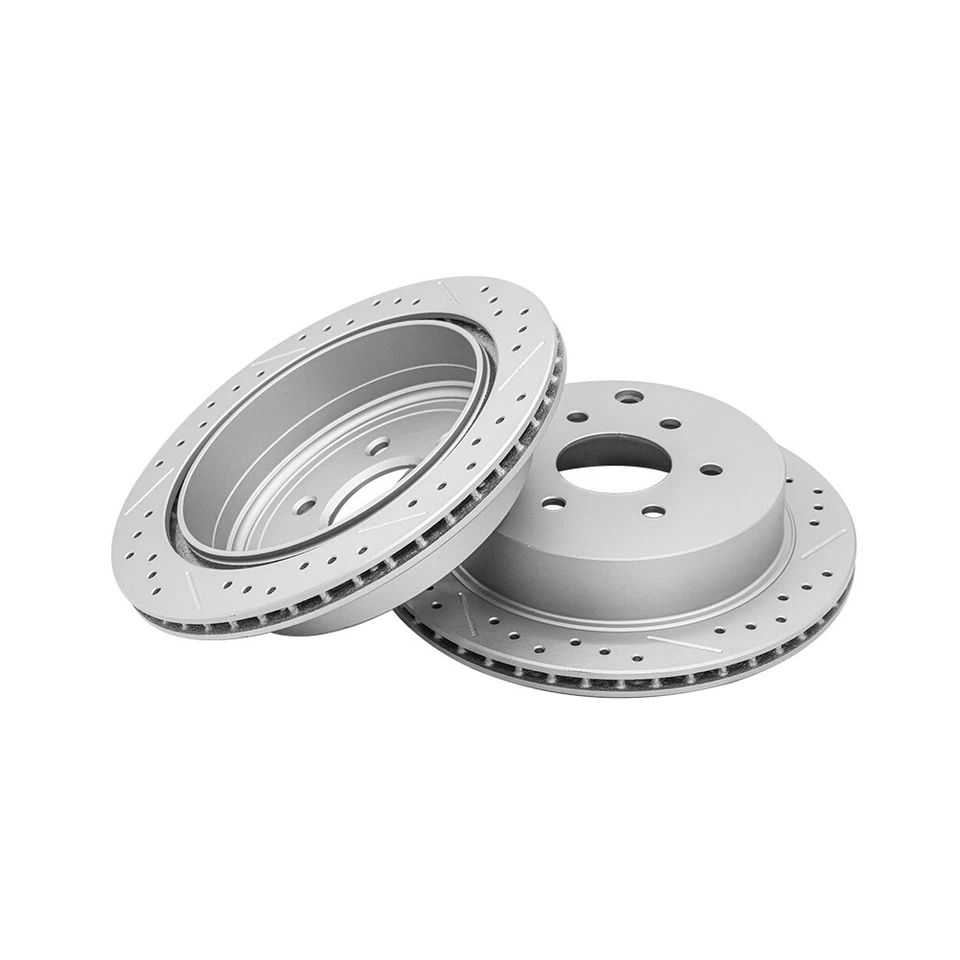 Комплект передних и задних перфорированных тормозных колодок роторов для Nissan Frontier Xterra Equator - Изображение 4 из 4