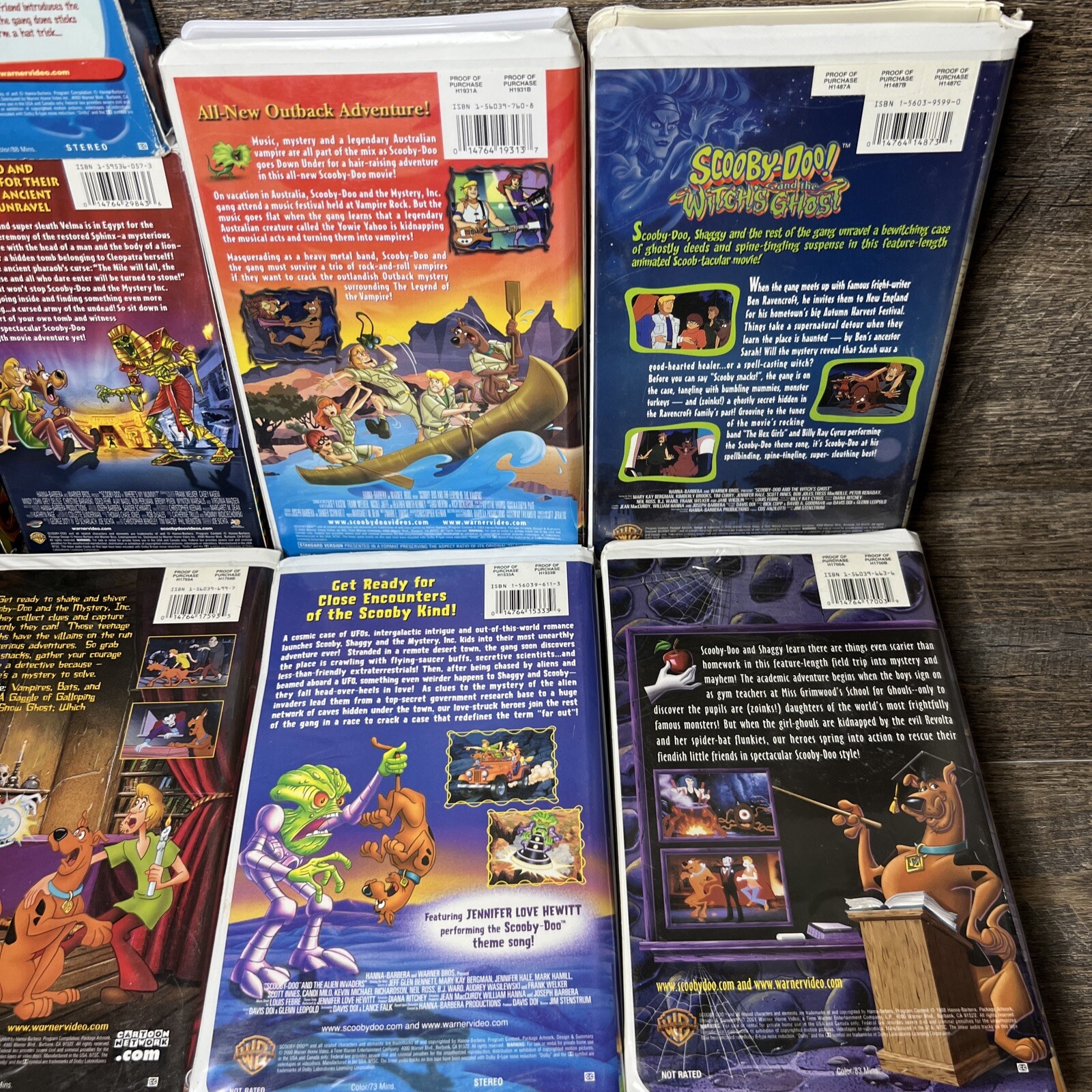 Huge Lot of 9 Vintage ScoobyDoo VHS Tapes Grelly USA