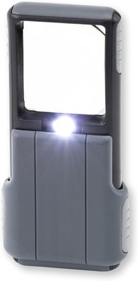 MiniBrite LED Lighted Magnifier 5X with Protective Sleeve - Compact Clarity