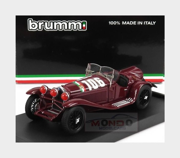 1:43 Brumm Alfa Romeo 2300 Spider #106 Winner Mille Miglia 1932 Borzacchini R078-image