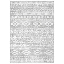 Boho Moroccan Area Rugs 5x7, Washable Grey Rugs for Bedroom Non-Slip, Low-Pil...