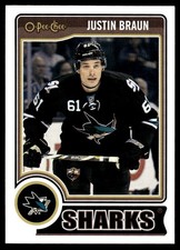 2014-15 O-Pee-Chee #223 Justin Braun San Jose Sharks Hockey Card