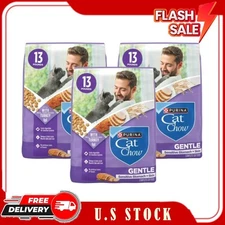 3 Bag Purina Cat Chow Gentle Sensitive Stomach and Skin Dry Cat Food with Turkey