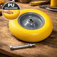 Schubkarrenrad Rad Schubkarre Vollgummi PU 4.80/4.00-8 400 mm Reifen