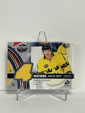 2025-26 SP Game Used Gustav Nyquist 4 Nations Face-off Fabrics Sweden