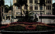 Ak Chemnitz in Sachsen, Blumenbeet, Hotel Eingang, Care... - 4855632