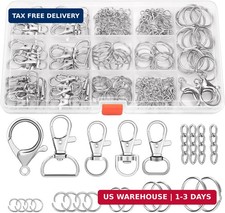 300PCS Keychain Making Kit, Keychain Craft Supplies Including Key Chain C