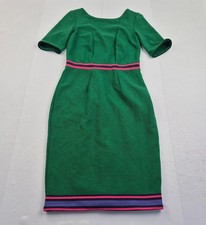 BODEN Kleid 10R Grün Damen Rundhals Kurzarm Knielang Gestreift